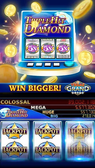 Скачать взломанную Vegas Grand Slots:Casino Games (Вегас Гранд Слоты)  [МОД Все открыто] — полная версия apk на Андроид screen 5