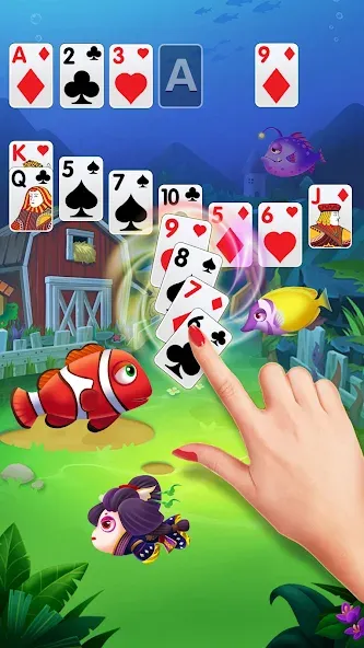 Скачать взломанную Solitaire Fish Klondike Card (Солитер Карточная игра Клондайк Фиш)  [МОД Много монет] — стабильная версия apk на Андроид screen 3