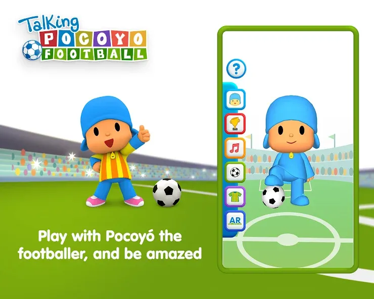 Взломанная Talking Pocoyo Football  [МОД Бесконечные деньги] — полная версия apk на Андроид screen 2