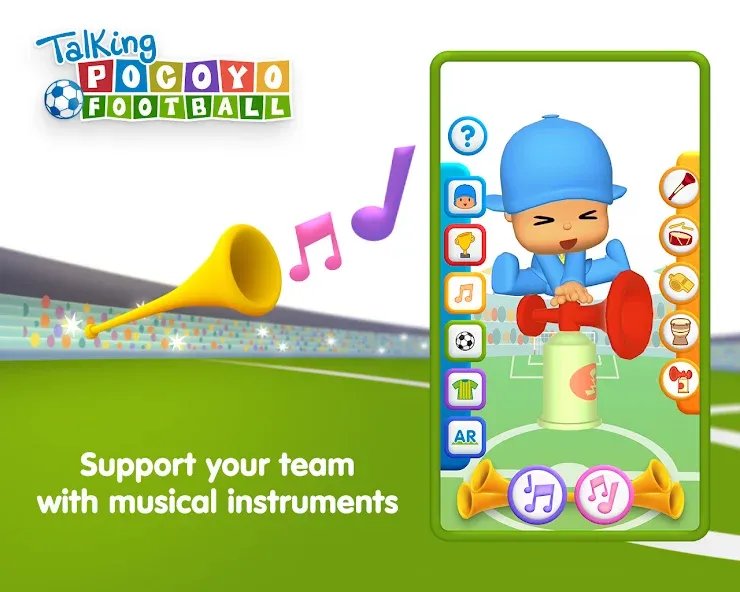 Взломанная Talking Pocoyo Football  [МОД Бесконечные деньги] — полная версия apk на Андроид screen 4