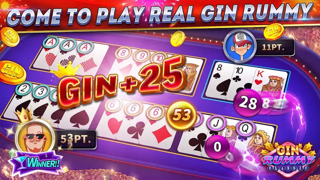 Взломанная Gin Rummy Online & Offline  [МОД Бесконечные деньги] — стабильная версия apk на Андроид screen 5