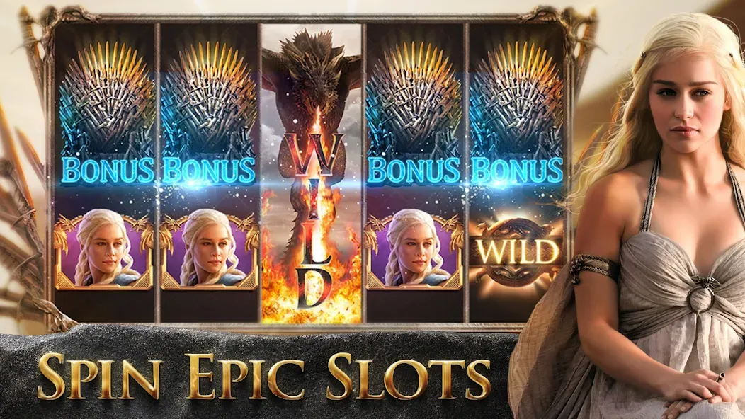 Взломанная Game of Thrones Slots Casino (Гейм оф Тронс Слотс Казино)  [МОД Unlimited Money] — последняя версия apk на Андроид screen 1