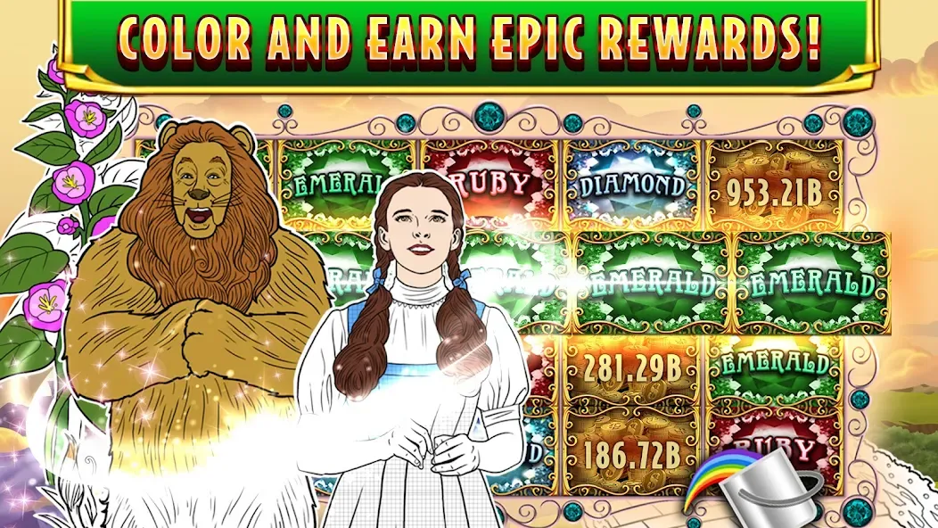 Скачать взлом Wizard of Oz Slots Games (Волшебник из страны Оз игровой автомат)  [МОД Все открыто] — полная версия apk на Андроид screen 5