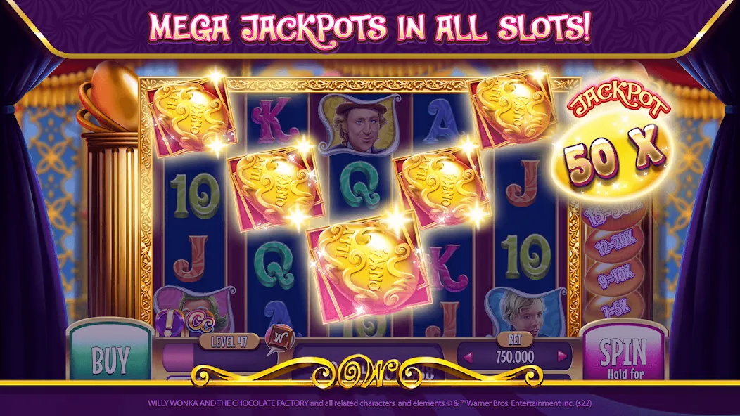 Взломанная Willy Wonka Vegas Casino Slots (Вилли Вонка Вегас Казино Слоты)  [МОД Unlimited Money] — стабильная версия apk на Андроид screen 4