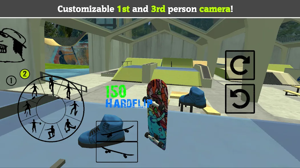 Скачать взломанную Skateboard FE3D 2 (Скейтборд 3D 2)  [МОД Menu] — последняя версия apk на Андроид screen 3