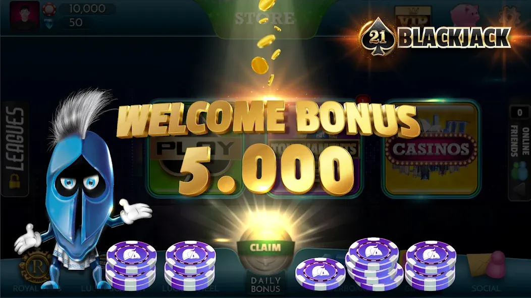 Скачать взлом BlackJack 21 — Online Casino  [МОД Бесконечные деньги] — стабильная версия apk на Андроид screen 3