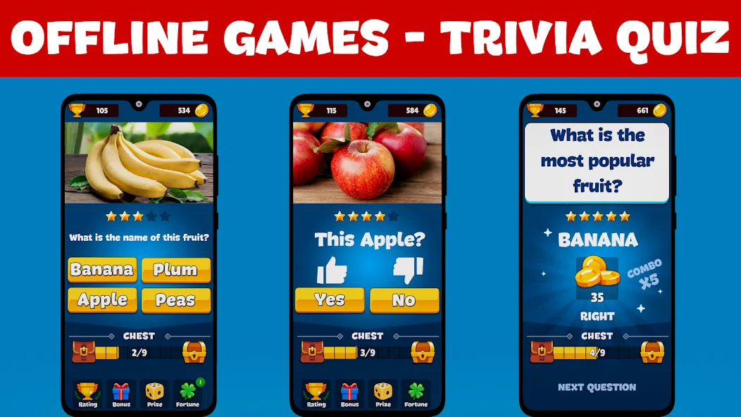 Взлом Trivia Quiz: Fun Offline Games  [МОД Бесконечные деньги] — последняя версия apk на Андроид screen 1