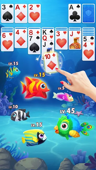 Взломанная Solitaire Fish  [МОД Бесконечные монеты] — полная версия apk на Андроид screen 2