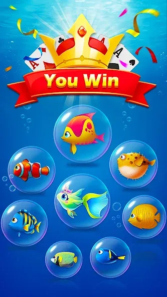 Взломанная Solitaire Fish  [МОД Бесконечные монеты] — полная версия apk на Андроид screen 4