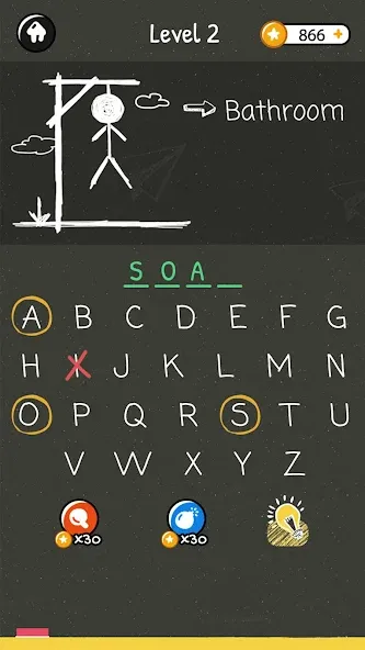 Взломанная Hangman Words:Two Player Games  [МОД Все открыто] — полная версия apk на Андроид screen 3