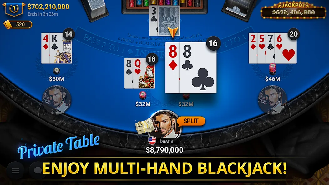 Взлом Blackjack Championship (Блэкджек Чемпионат)  [МОД Mega Pack] — стабильная версия apk на Андроид screen 5