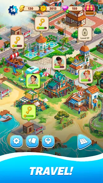 Взломанная Travel Town — Merge Adventure (Трэвел Таун)  [МОД Бесконечные монеты] — полная версия apk на Андроид screen 4