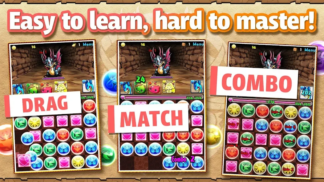 Скачать взломанную Puzzle & Dragons  [МОД Mega Pack] — последняя версия apk на Андроид screen 2