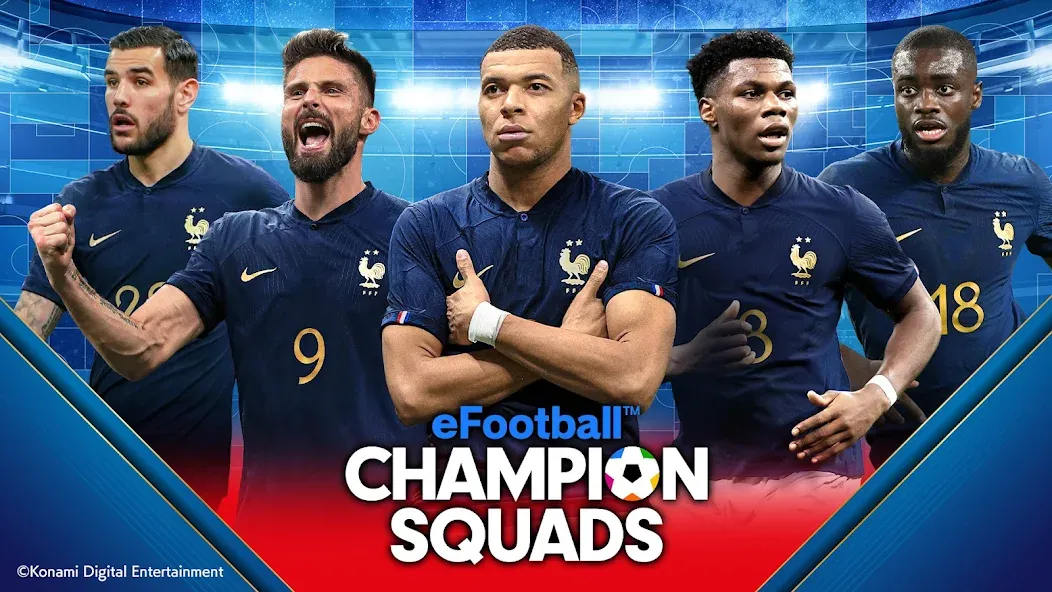 Скачать взломанную eFootball™  CHAMPION SQUADS (Игровой режим настоящего футбола  Чемпионские команды)  [МОД Unlimited Money] — полная версия apk на Андроид screen 1