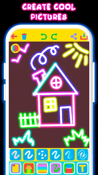 Взлом Drawing For Kids — Glow Draw  [МОД Много денег] — стабильная версия apk на Андроид screen 1