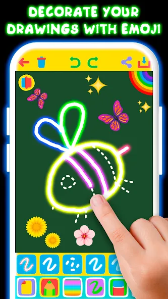 Взлом Drawing For Kids — Glow Draw  [МОД Много денег] — стабильная версия apk на Андроид screen 5