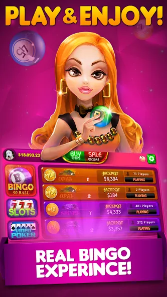 Взлом Bingo 90 Live : Vegas Slots (Бинго 90 Лайв)  [МОД Unlocked] — последняя версия apk на Андроид screen 1