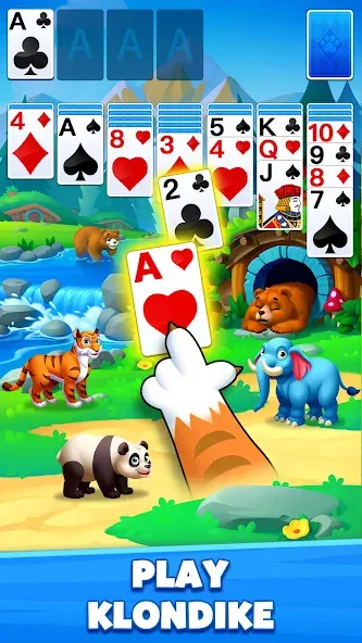 Взломанная Solitaire Zoo  [МОД Бесконечные монеты] — последняя версия apk на Андроид screen 1