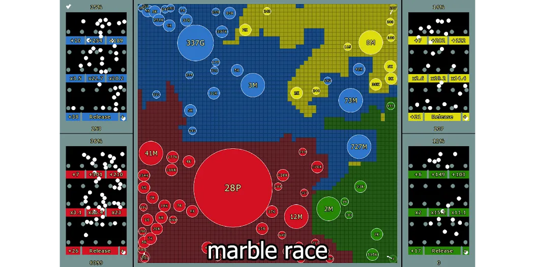 Скачать взлом Marble Race and Territory War (Марбл Рейс и Территориальная Война)  [МОД Бесконечные монеты] — последняя версия apk на Андроид screen 1