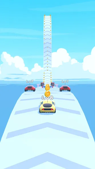 Взломанная Merge Car Run — Evolution Race (Мердж Кар Ран)  [МОД Много монет] — полная версия apk на Андроид screen 1