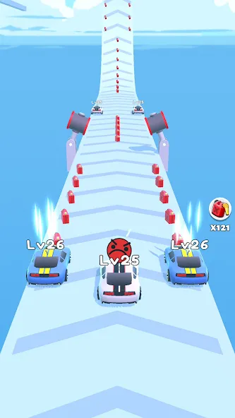 Взломанная Merge Car Run — Evolution Race (Мердж Кар Ран)  [МОД Много монет] — полная версия apk на Андроид screen 4