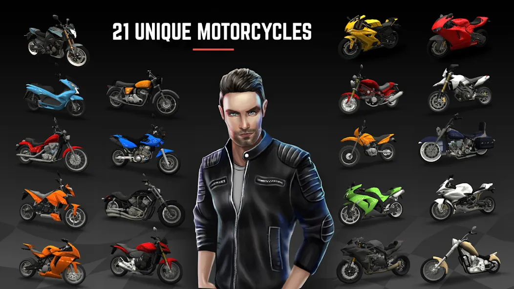 Взломанная Racing Fever: Moto (Рейсинг Фивер)  [МОД Unlocked] — полная версия apk на Андроид screen 2