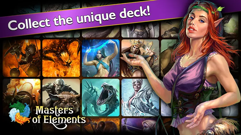 Скачать взломанную Masters of Elements－Online CCG  [МОД Бесконечные монеты] — последняя версия apk на Андроид screen 2