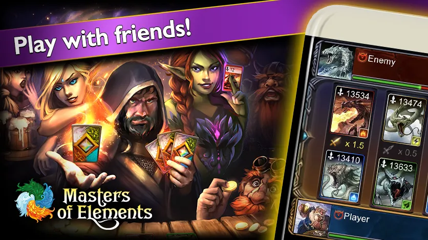 Скачать взломанную Masters of Elements－Online CCG  [МОД Бесконечные монеты] — последняя версия apk на Андроид screen 4