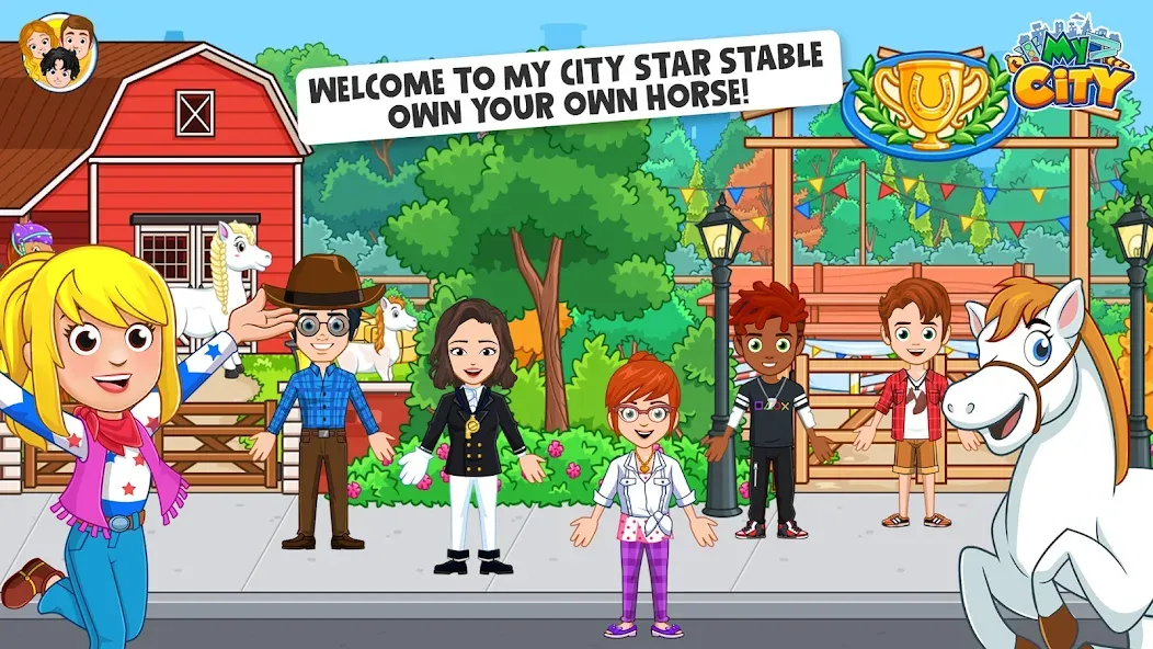 Скачать взломанную My City: Star Horse Stable (Мой город)  [МОД Бесконечные деньги] — стабильная версия apk на Андроид screen 1