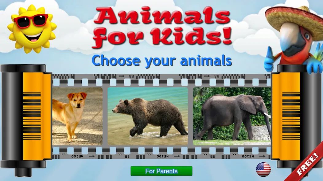 Скачать взлом Animals for Kids  [МОД Unlocked] — последняя версия apk на Андроид screen 1