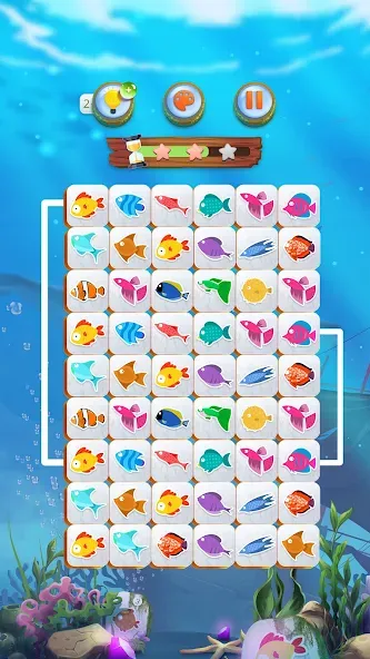 Скачать взломанную Mahjong Connect Fish World (Мацзян Коннект Рыбный Мир)  [МОД Бесконечные монеты] — стабильная версия apk на Андроид screen 2