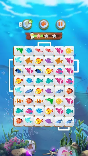 Скачать взломанную Mahjong Connect Fish World (Мацзян Коннект Рыбный Мир)  [МОД Бесконечные монеты] — стабильная версия apk на Андроид screen 3