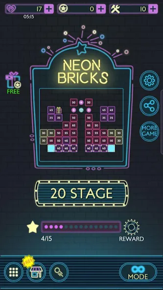 Скачать взлом Neon bricks  [МОД Menu] — полная версия apk на Андроид screen 1