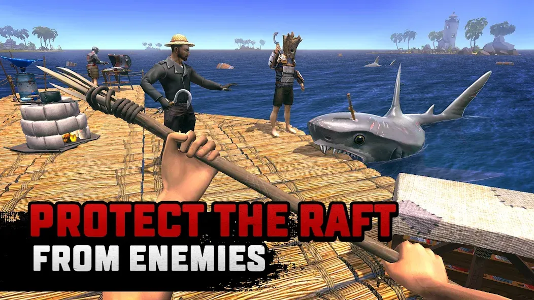 Скачать взломанную Raft® Survival: Multiplayer (Рафт Сурвивал)  [МОД Все открыто] — полная версия apk на Андроид screen 3