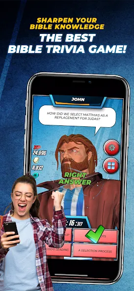 Взломанная Bible Trivia Game: Heroes (Библейская игра викторина)  [МОД Много монет] — стабильная версия apk на Андроид screen 1