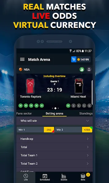 Скачать взломанную Sports Betting Game — BETUP  [МОД Бесконечные деньги] — последняя версия apk на Андроид screen 1