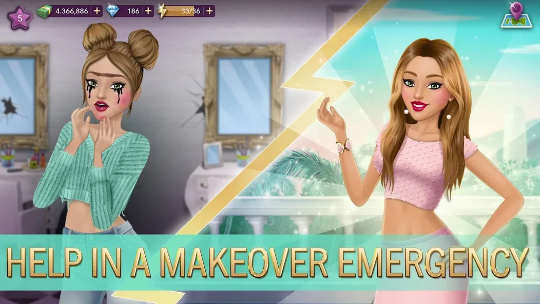 Взломанная Hollywood Story®: Fashion Star (Холливуд Стори)  [МОД Много монет] — стабильная версия apk на Андроид screen 1