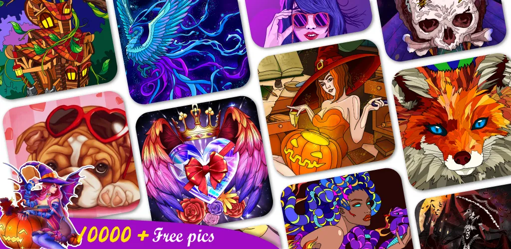Взломанная Coloring Book -Paint by Number (Малер Плюс)  [МОД Много монет] — полная версия apk на Андроид screen 1
