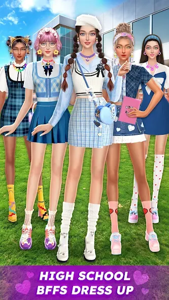 Взломанная College Dress Up for Girls (Капель Макеовер)  [МОД Бесконечные деньги] — последняя версия apk на Андроид screen 1