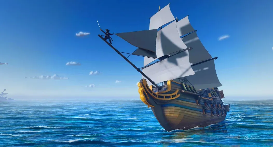 Скачать взломанную Pirate Polygon Caribbean Sea (Пиратская Полигон Карибское море)  [МОД Mega Pack] — последняя версия apk на Андроид screen 1