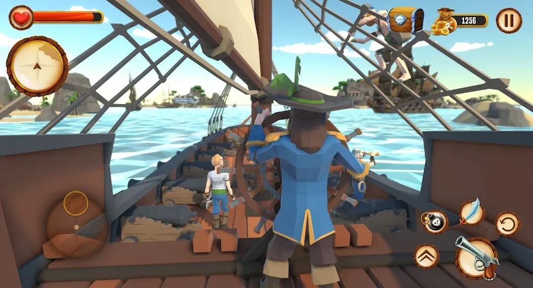 Скачать взломанную Pirate Polygon Caribbean Sea (Пиратская Полигон Карибское море)  [МОД Mega Pack] — последняя версия apk на Андроид screen 2