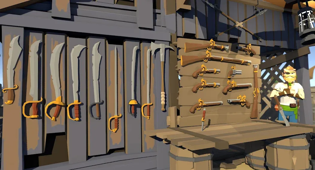 Скачать взломанную Pirate Polygon Caribbean Sea (Пиратская Полигон Карибское море)  [МОД Mega Pack] — последняя версия apk на Андроид screen 3