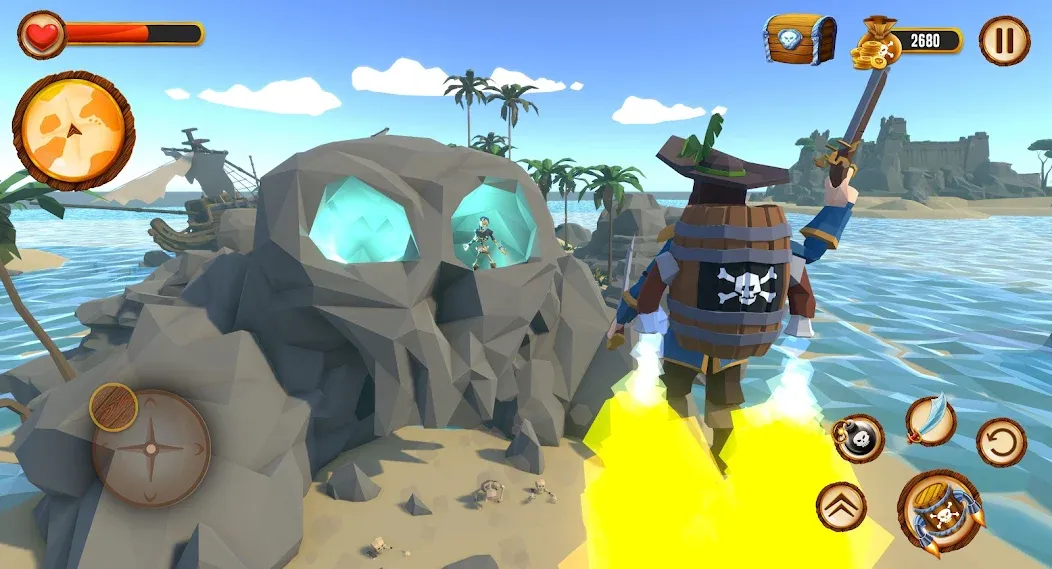 Скачать взломанную Pirate Polygon Caribbean Sea (Пиратская Полигон Карибское море)  [МОД Mega Pack] — последняя версия apk на Андроид screen 4