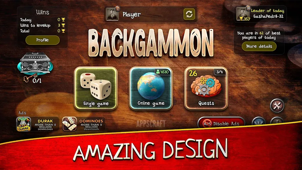 Взломанная Backgammon  [МОД Menu] — последняя версия apk на Андроид screen 1