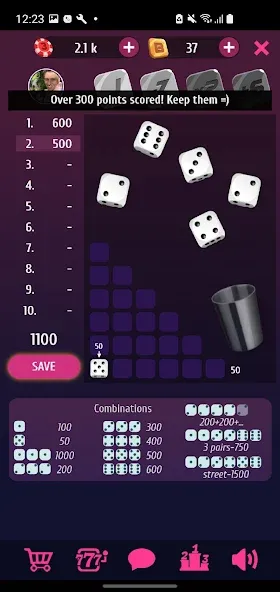 Скачать взлом Farkle Pro — 10000 dice game  [МОД Unlocked] — полная версия apk на Андроид screen 2