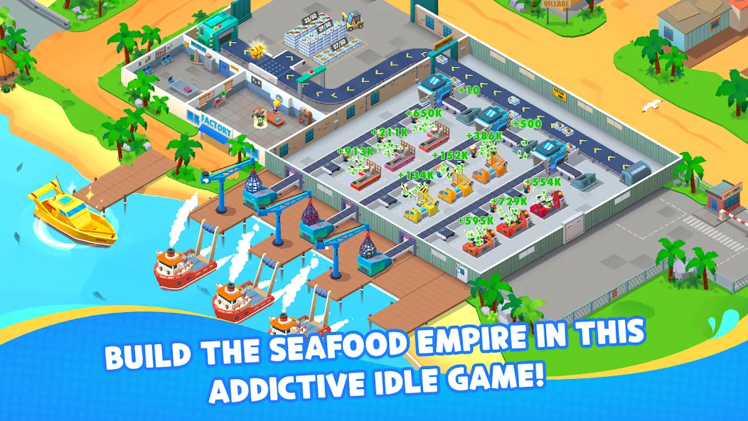 Взлом Seafood Inc — Tycoon, Idle (Айдл Сифуд Инк)  [МОД Много монет] — полная версия apk на Андроид screen 1