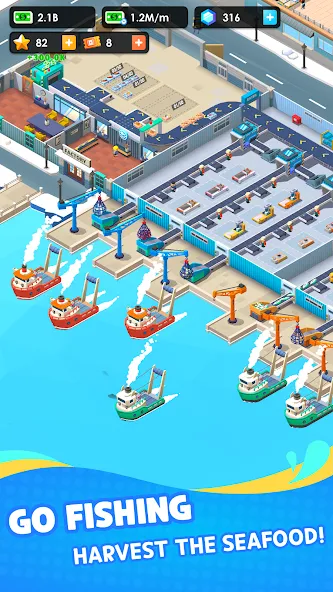 Взлом Seafood Inc — Tycoon, Idle (Айдл Сифуд Инк)  [МОД Много монет] — полная версия apk на Андроид screen 2