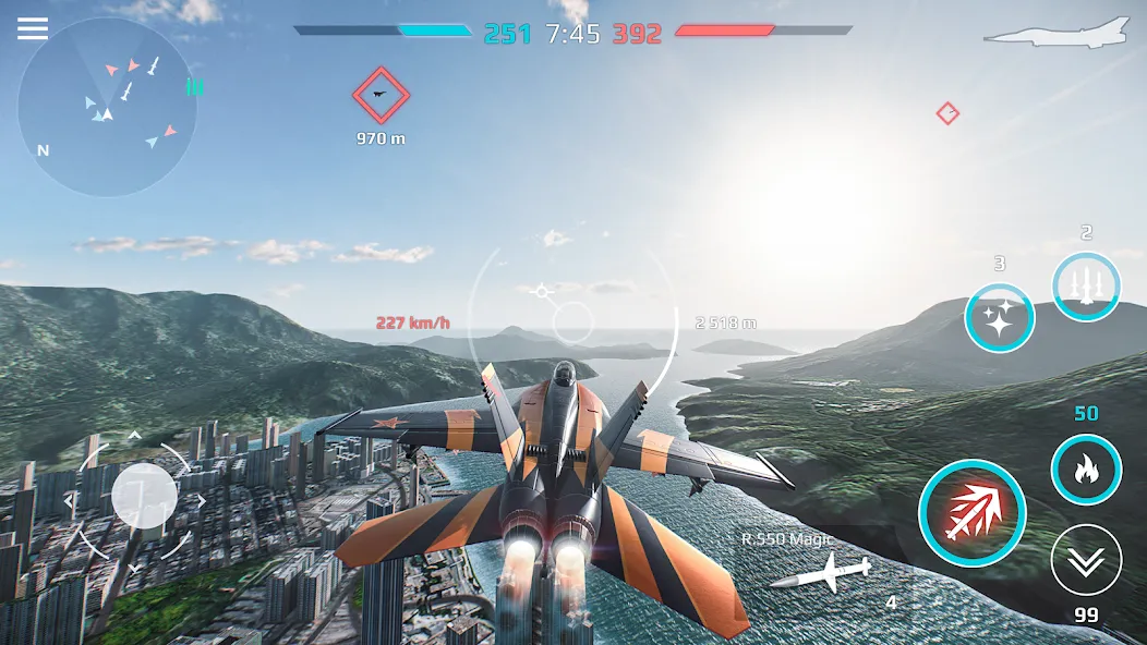 Скачать взломанную Sky Combat: War Planes Online (Скай Комбат)  [МОД Mega Pack] — последняя версия apk на Андроид screen 5