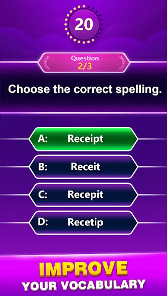 Взломанная Spelling Quiz — Word Trivia (Спеллинг Квиз)  [МОД Бесконечные монеты] — стабильная версия apk на Андроид screen 4