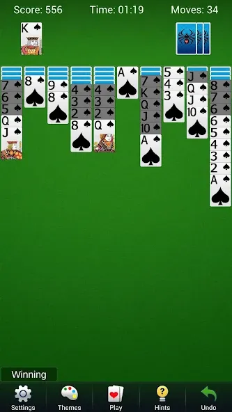 Скачать взлом Spider Solitaire — Card Games  [МОД Бесконечные монеты] — полная версия apk на Андроид screen 1